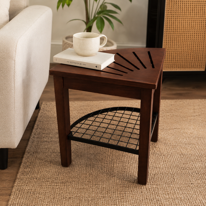 Solid Sheesham Wood Corner End Table