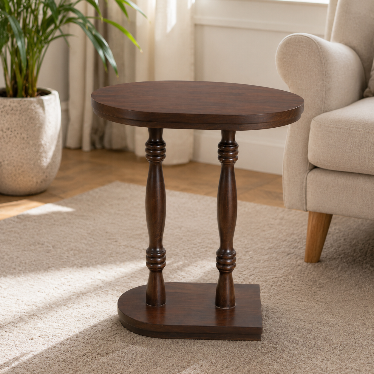 Cove Solid Sheesham Wood Side Table