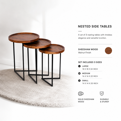 Set of 3 Nesting Side Tables