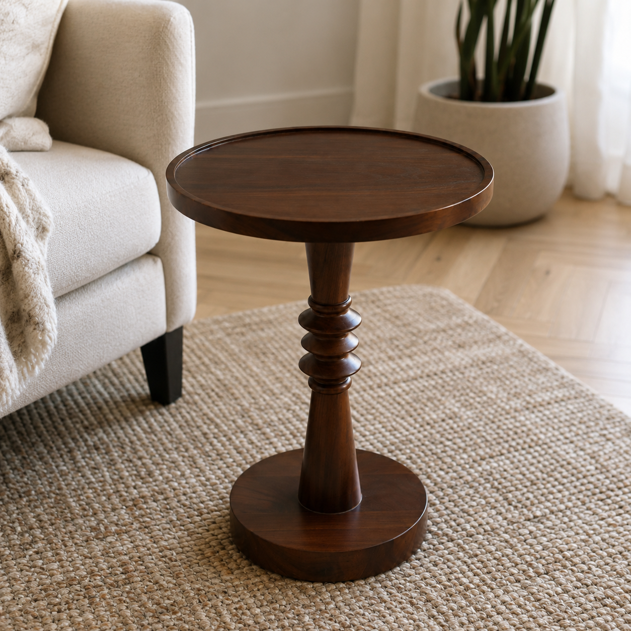 Antique Sheesham Wood Side Table