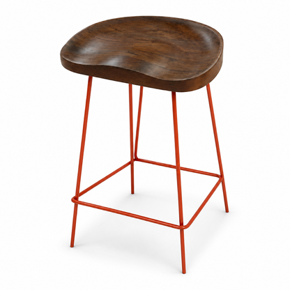 Walnut Finish Counter Height Stool