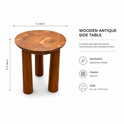 Modern Walnut Finish Accent Table