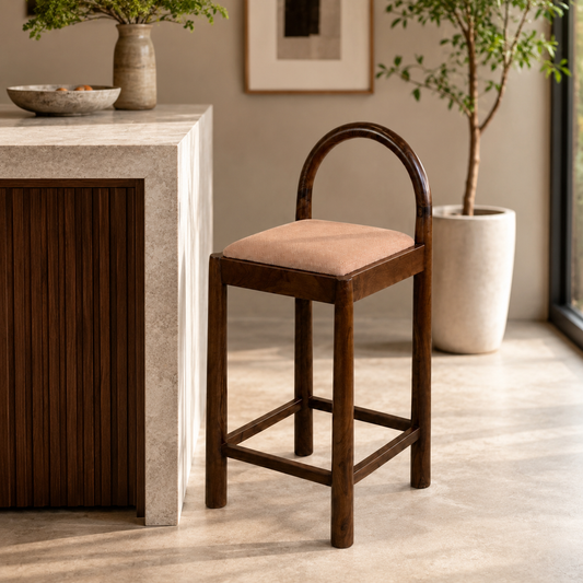 Walnut Finish Counter Height Stool