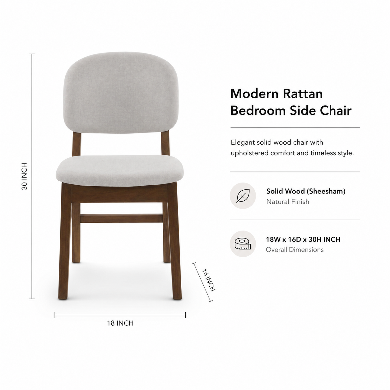 Walnut Finish Wooden Chair