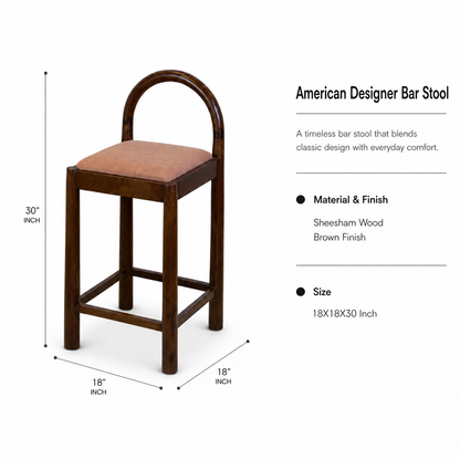 Walnut Finish Counter Height Stool