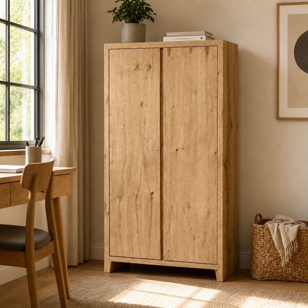 Solid Oak Storage Cabinet