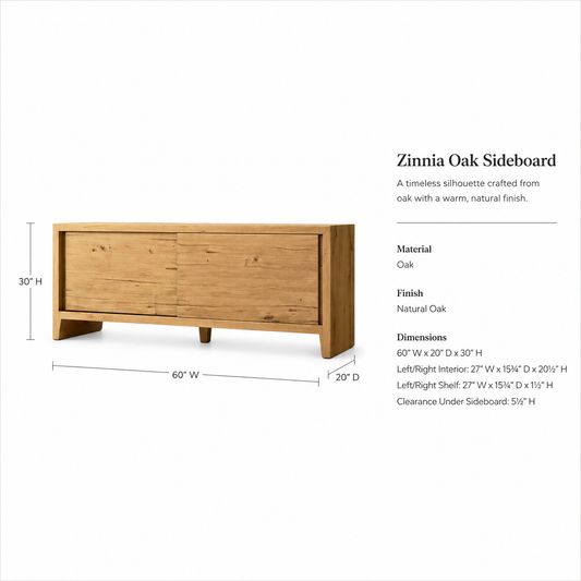 Solid Oak Sideboard Cabinet