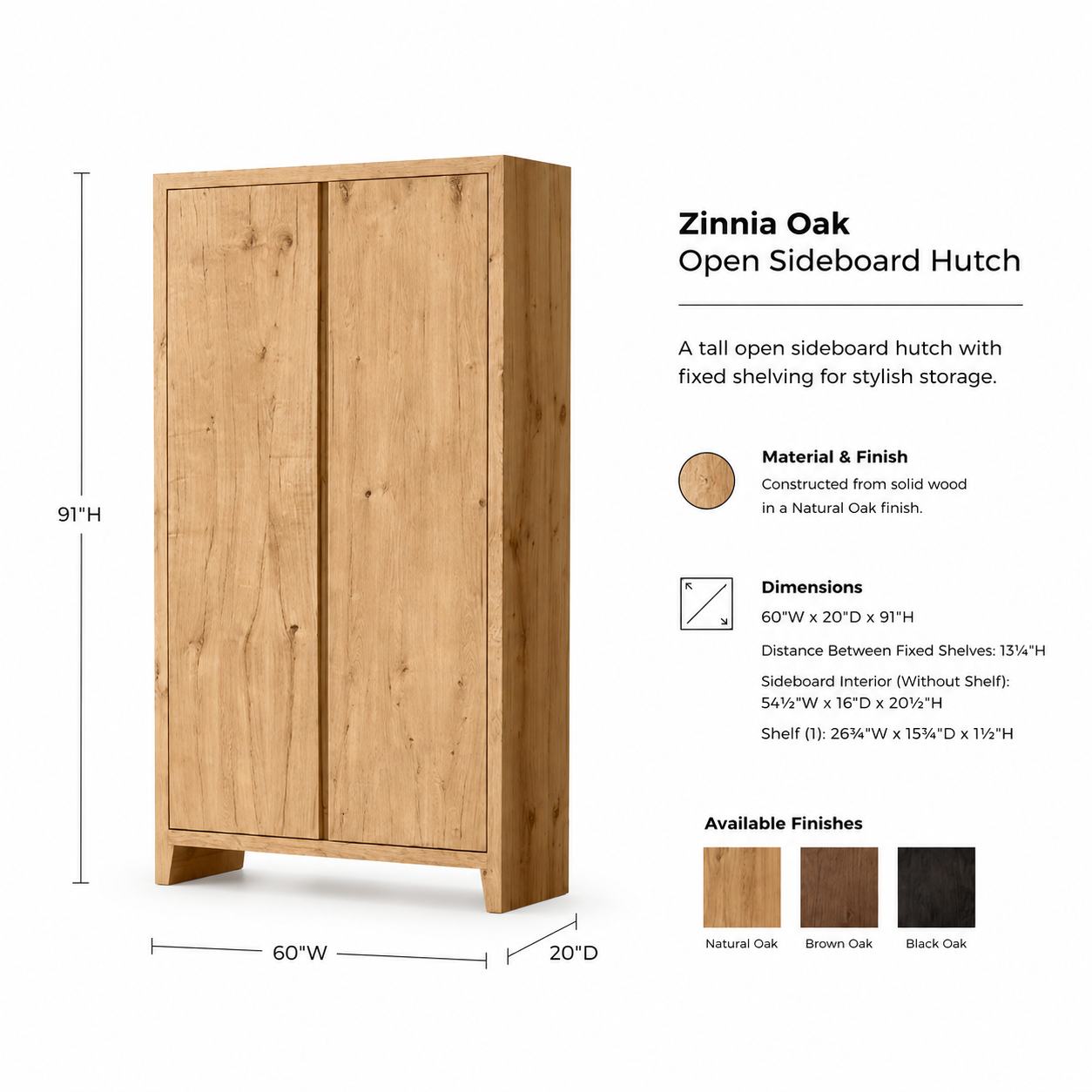 Solid Oak Storage Cabinet