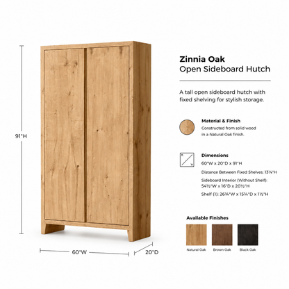 Solid Oak Storage Cabinet