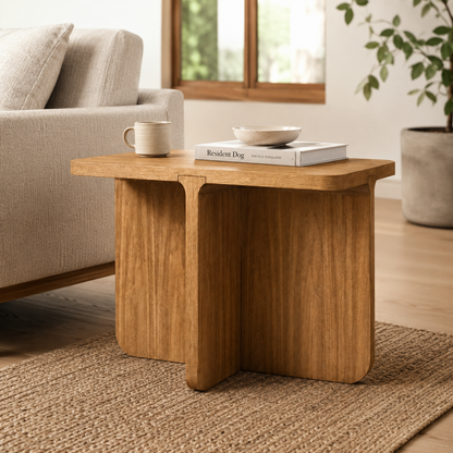 Poppy Solid Wood Rectangular Side Table