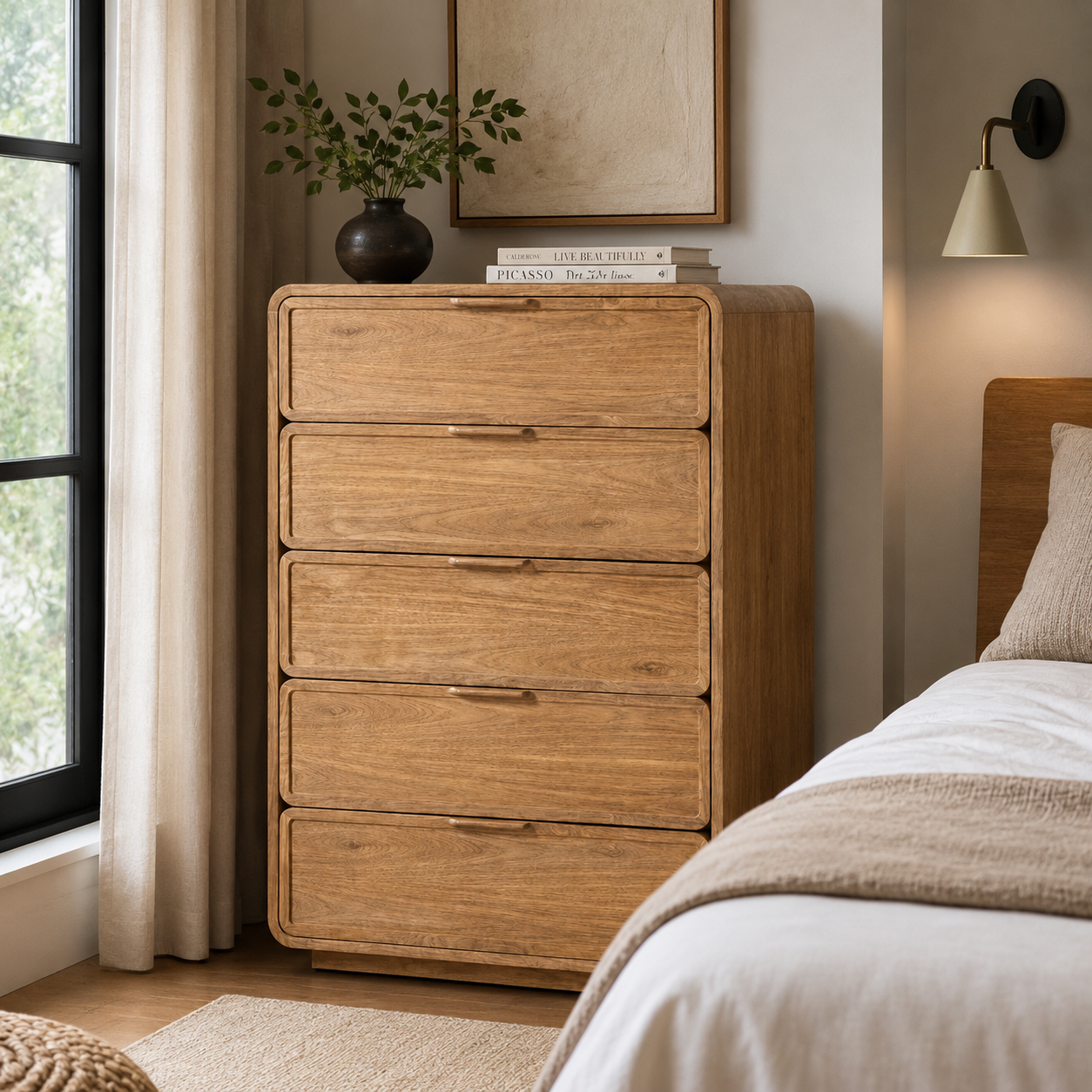 Poppy Cane 6-Drawer Dresser
