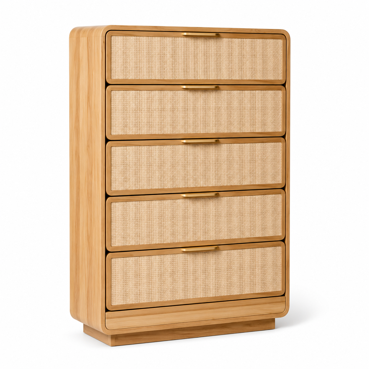 Poppy Cane Narrow 5-Drawer Dresser
