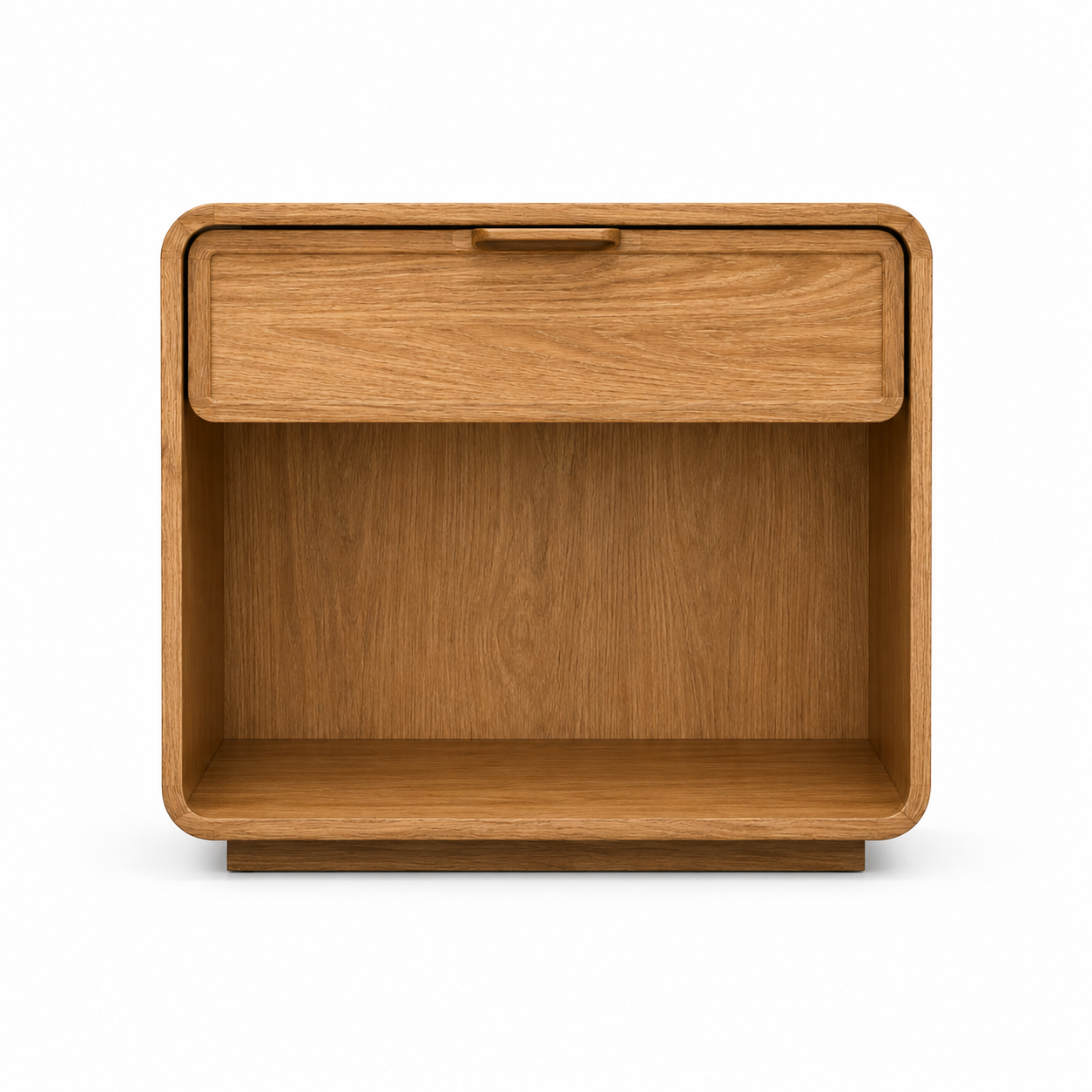 Solid Wood Open Nightstand with Drawer