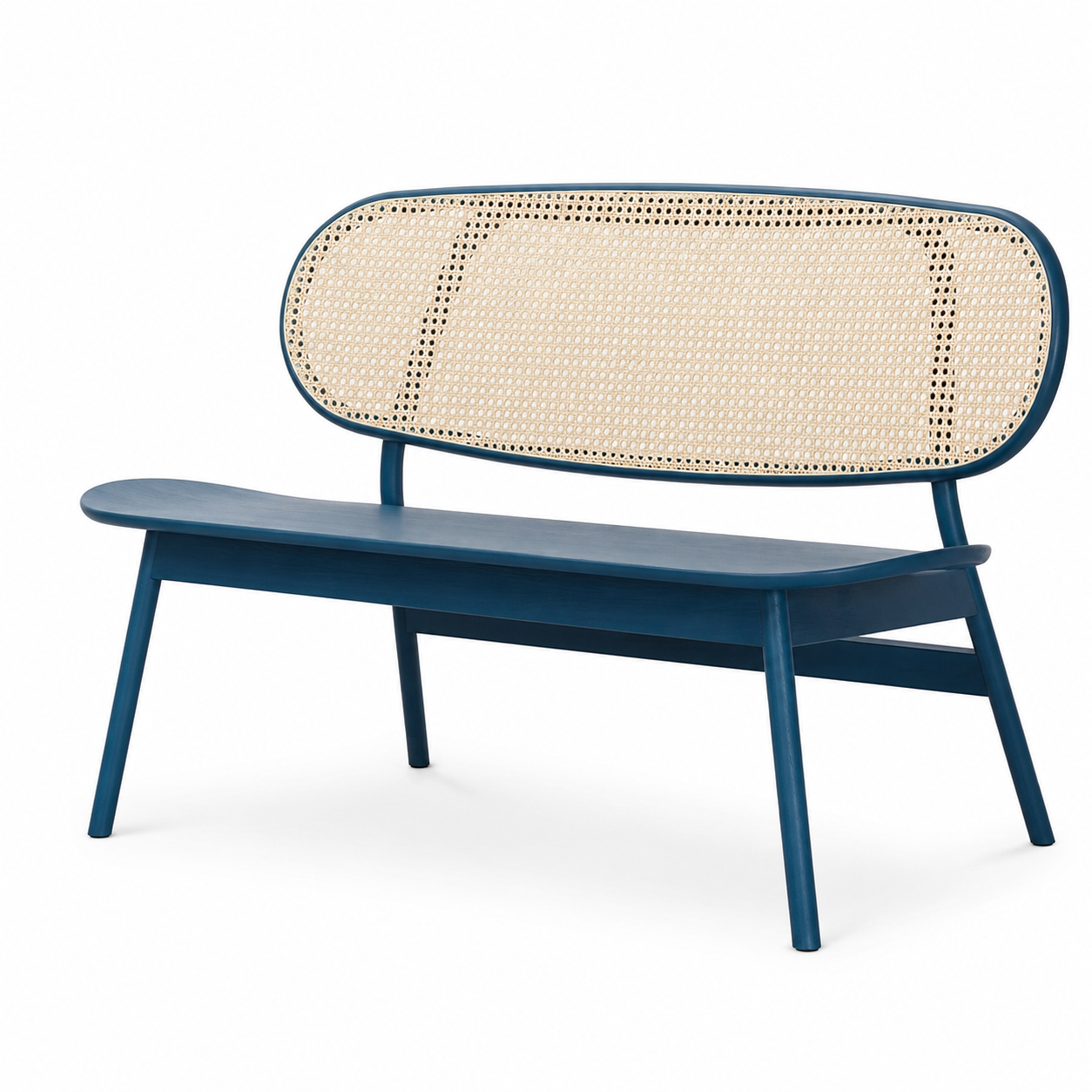 Modern Ash Wood Cane Bench