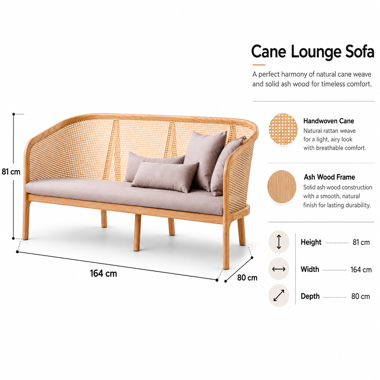 Scandinavian Upholstered Living Room Sofa