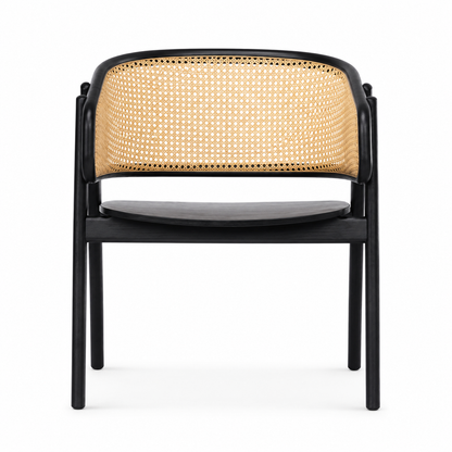 Modern Ash Wood Cane Armchair