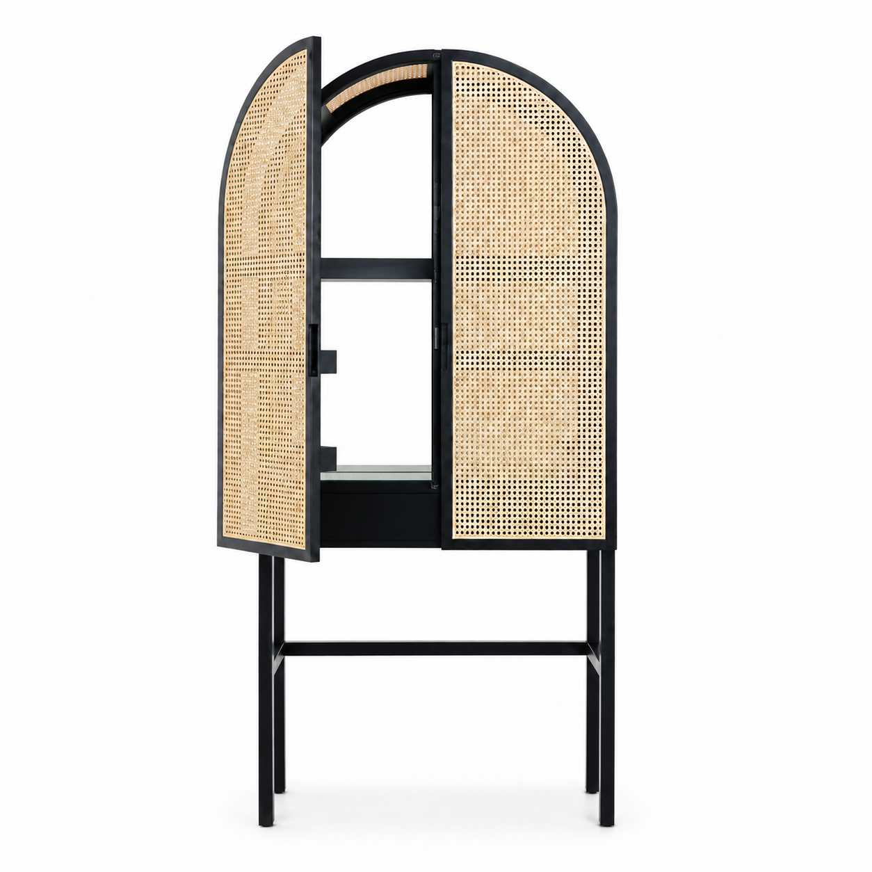 Modern Rattan Storage Cabinet