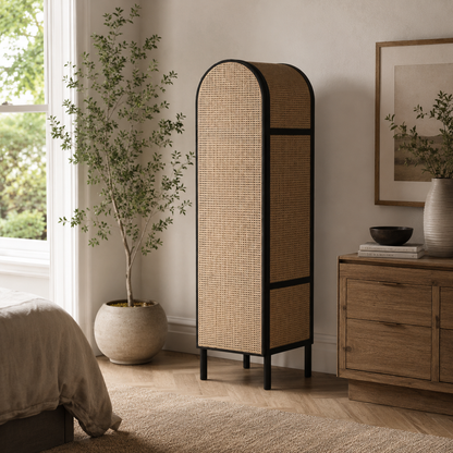 Solid Ash Wood Cane Storage Cabinet