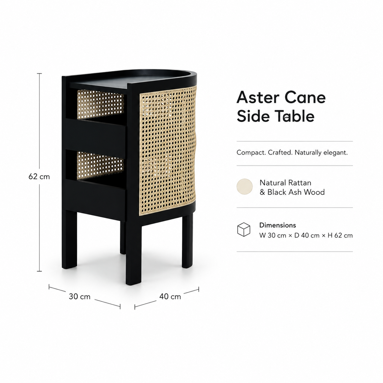Aster Cane Side Table