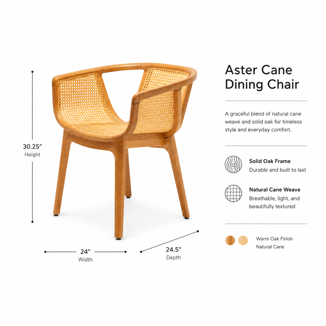 Aster Cane Dining Chair