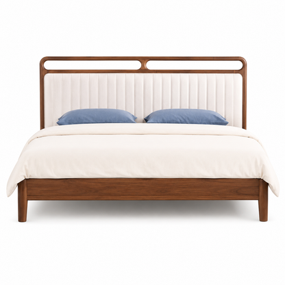 Modern Upholstered Solid Wood Bed Frame