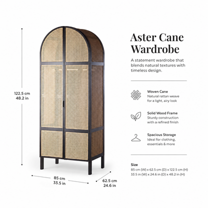 Modern Rattan Storage Cabinet