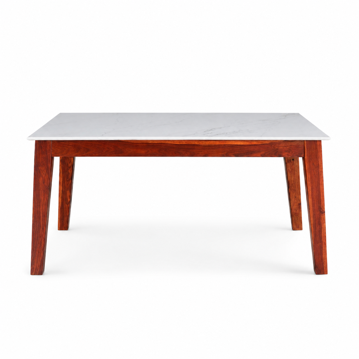 Solid Wood & White Marble Dining Table