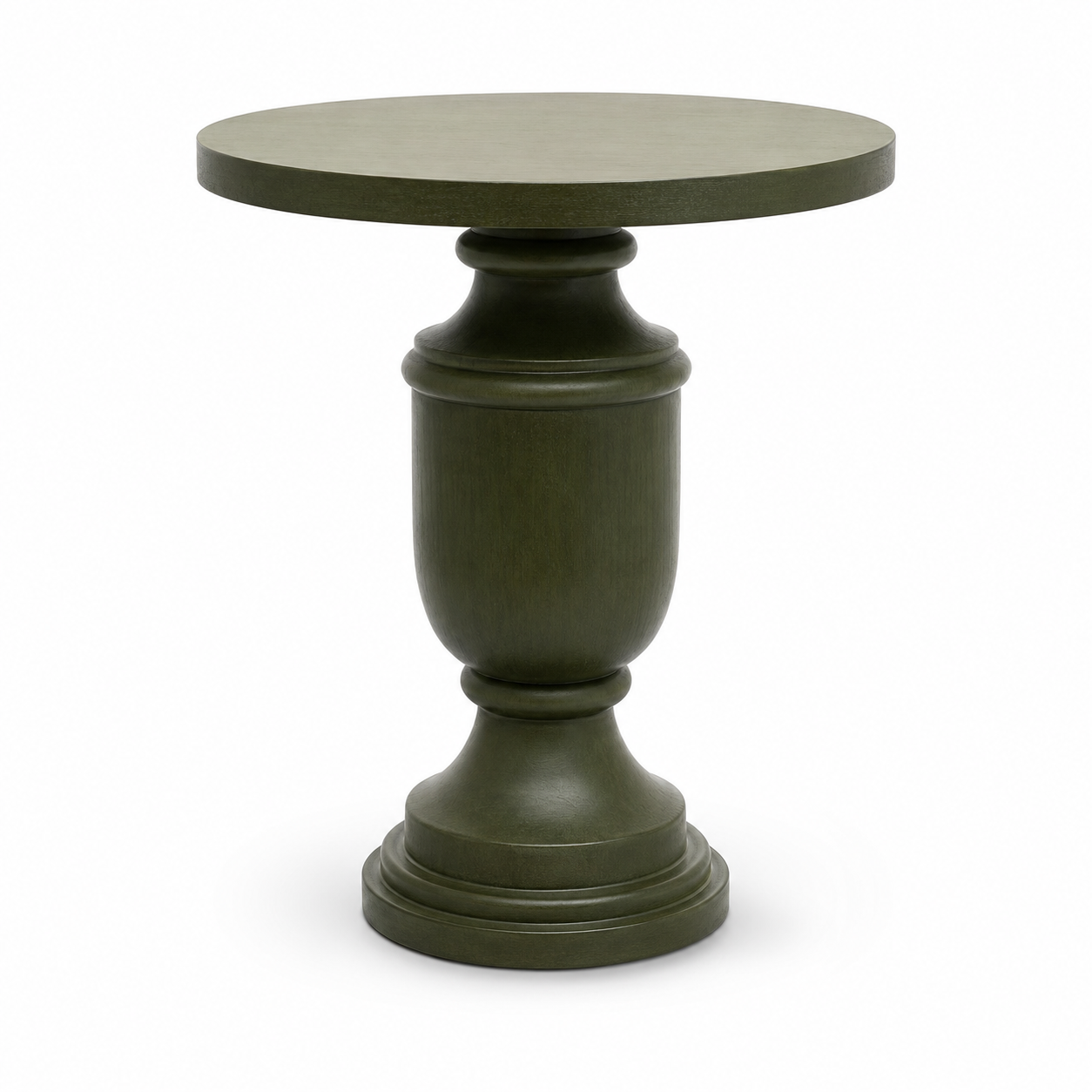 Green Sheesham Wood Pedestal Side Table