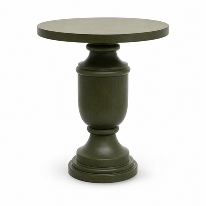 Green Sheesham Wood Pedestal Side Table