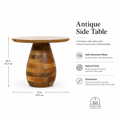 Handcrafted Pedestal Accent Table