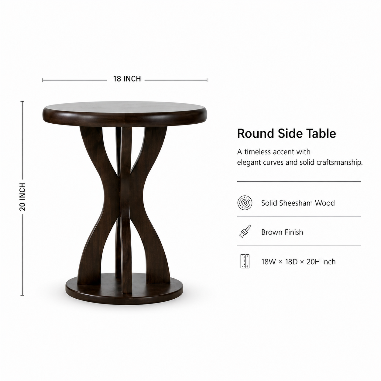 Handcrafted End Table for Living Room & Bedroom