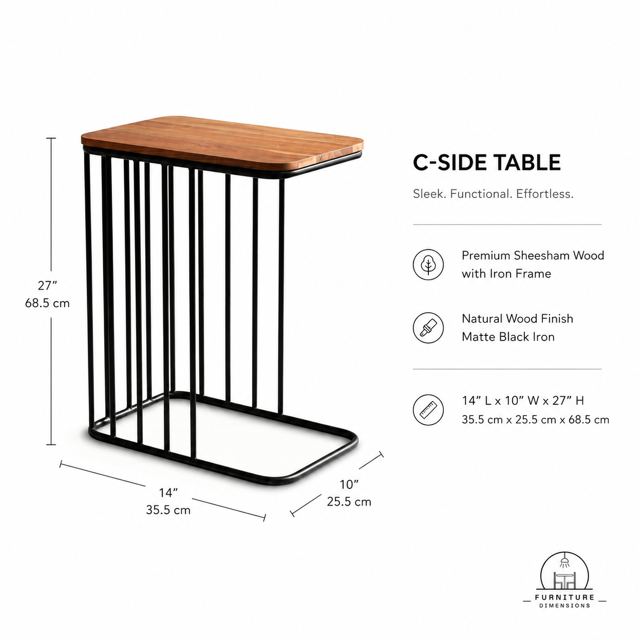 Industrial End Table for Living Room