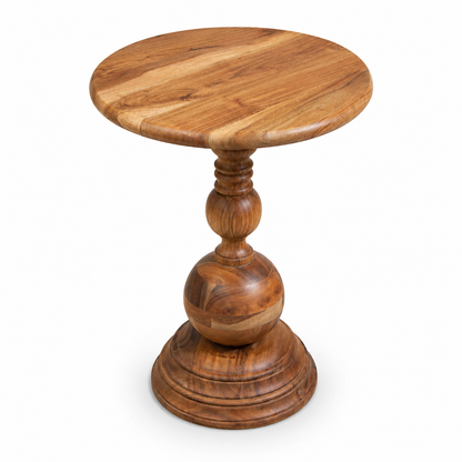 Handcrafted Pedestal End Table