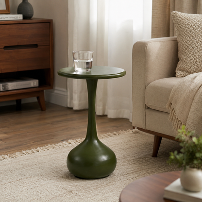 Handcrafted Round End Table for Living Room & Bedroom