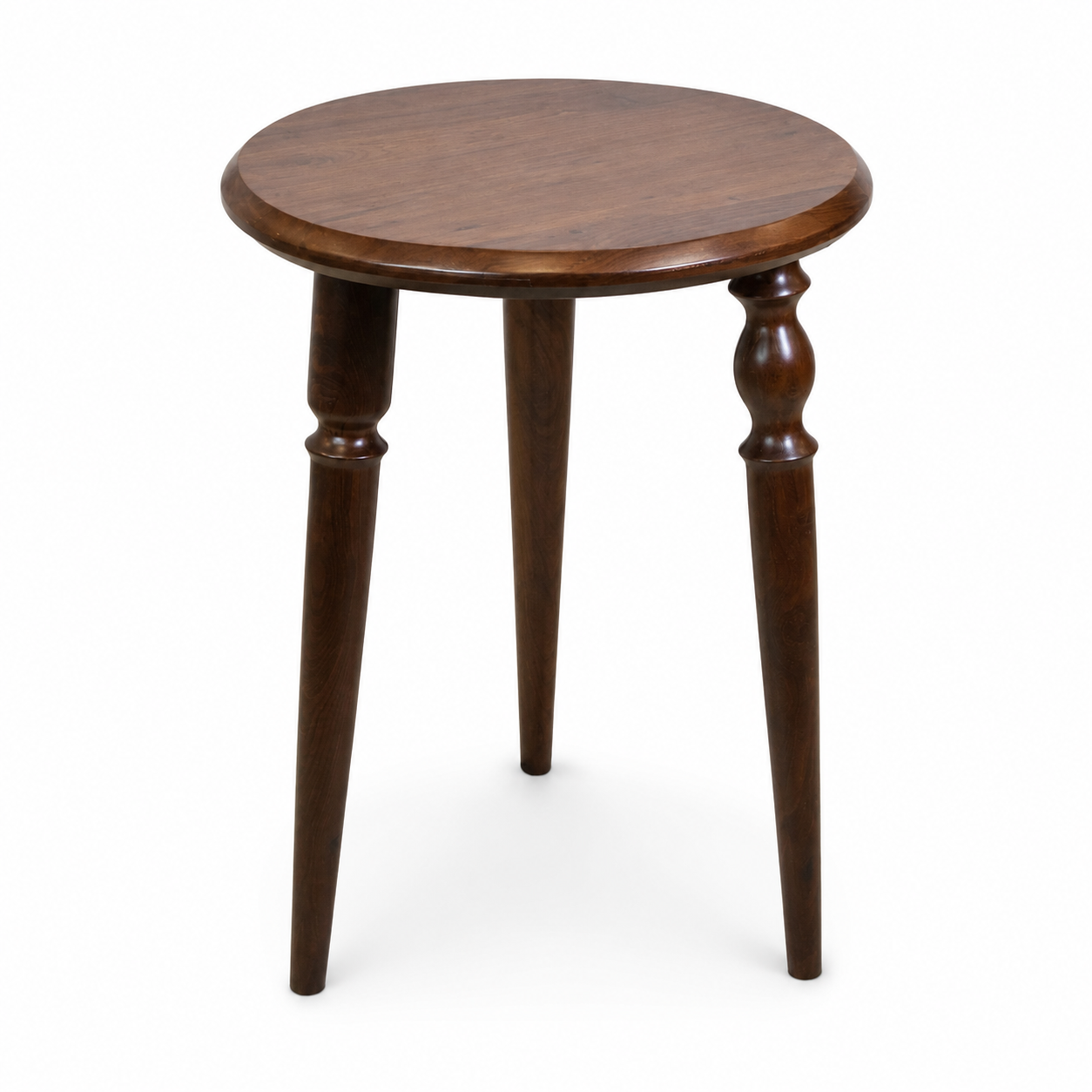 Antique Sheesham Wood Round Side Table