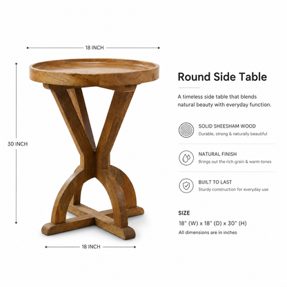 Handcrafted End Table for Living Room & Bedroom
