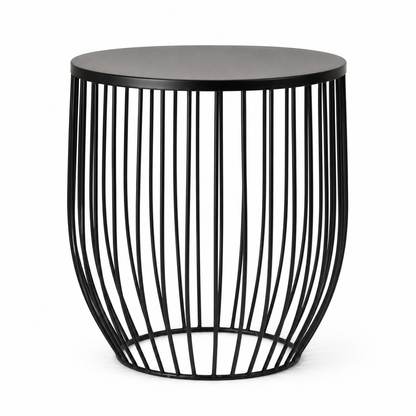 Set of 2 Black Metal Wire Accent Tables