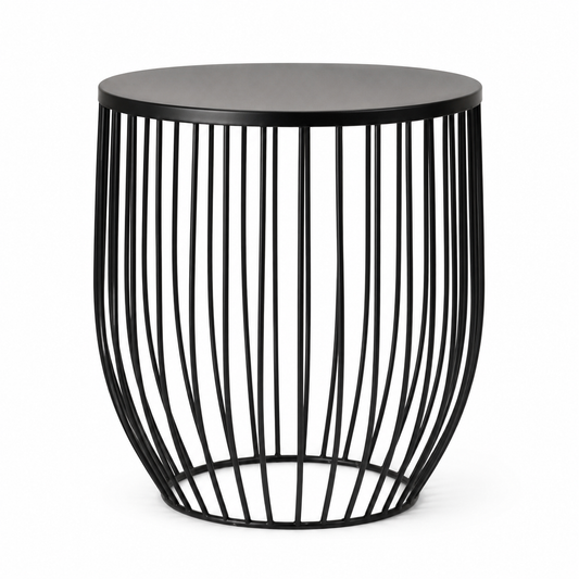 Set of 2 Black Metal Wire Accent Tables