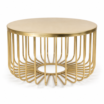 Luxury Metal Accent Table with Sculptural Wire Base