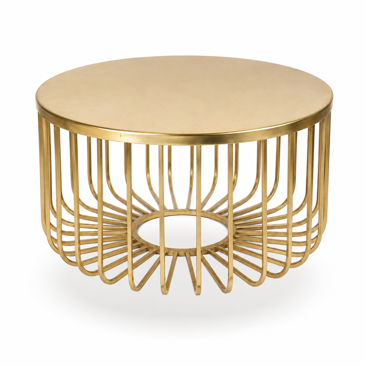 Luxury Metal Accent Table with Sculptural Wire Base