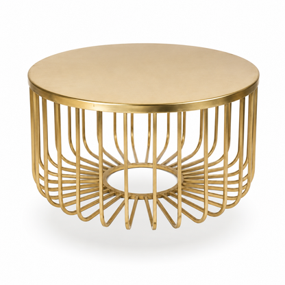 Luxury Metal Accent Table with Sculptural Wire Base