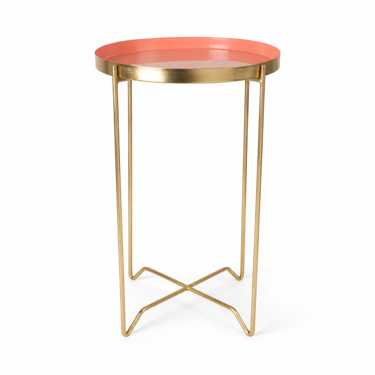 Modern Round Accent Table with Tray Top
