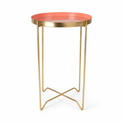 Modern Round Accent Table with Tray Top
