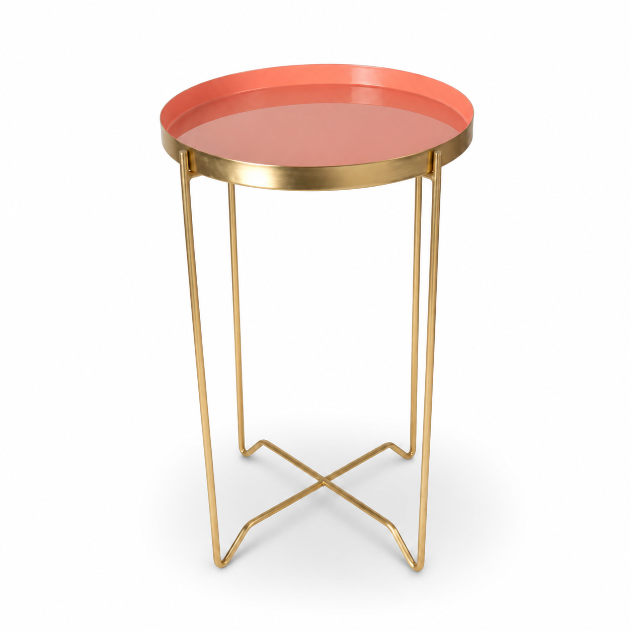 Modern Round Accent Table with Tray Top