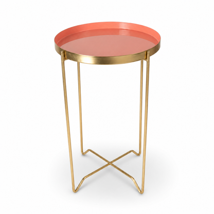 Modern Round Accent Table with Tray Top