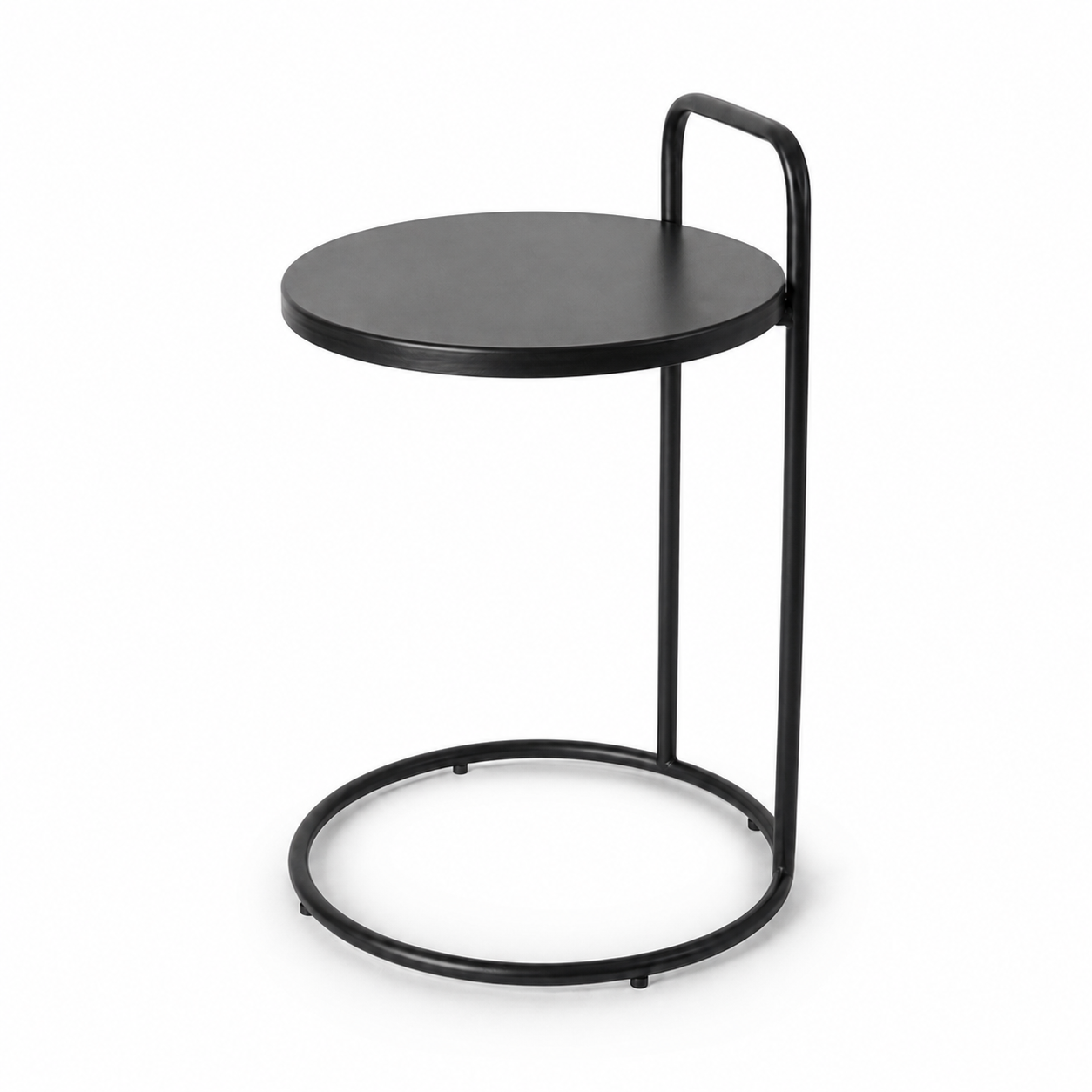 Modern Black C-Shaped Side Table