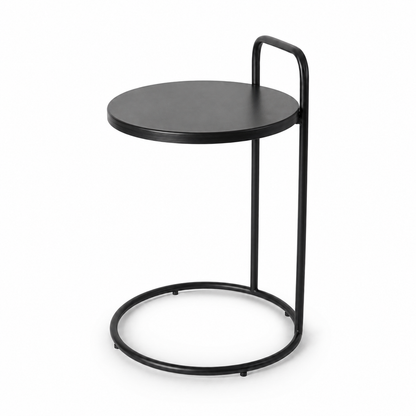 Modern Black C-Shaped Side Table