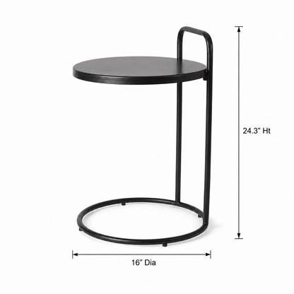 Modern Black C-Shaped Side Table