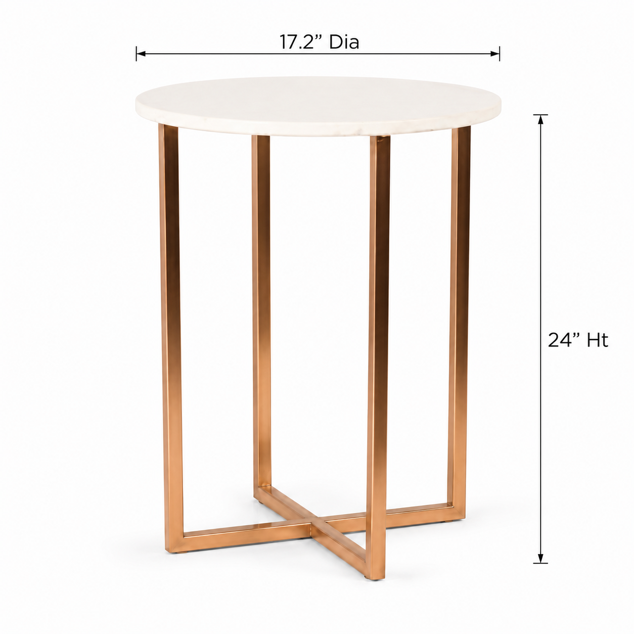 Gold Metal Frame End Table