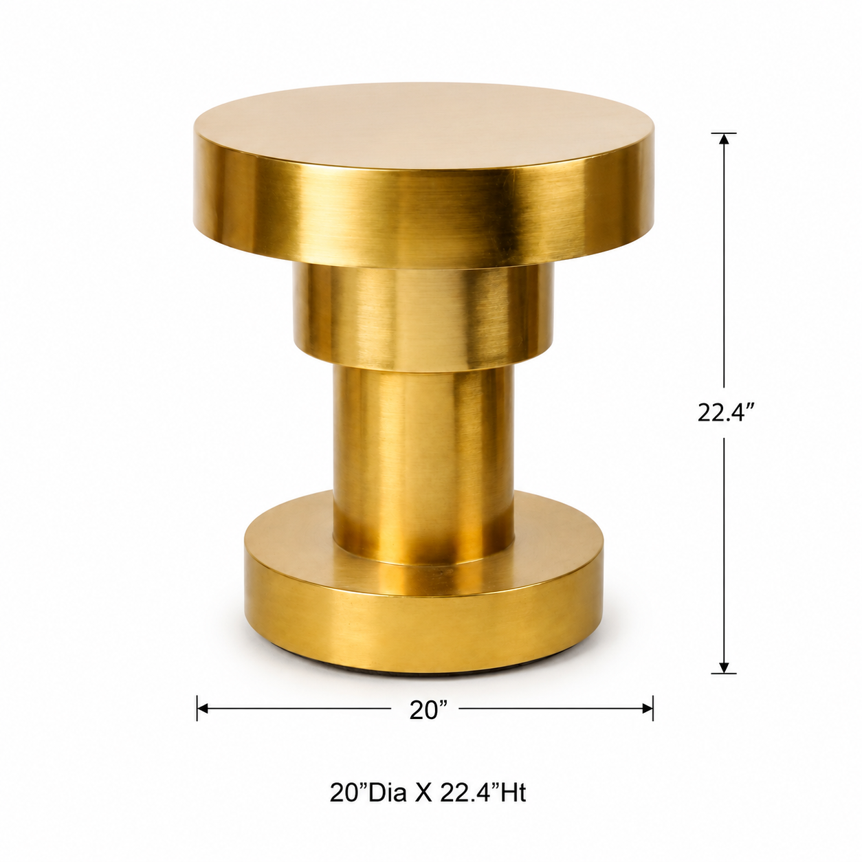 Luxury Gold Round Accent Side Table